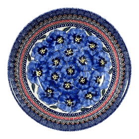 Polish Pottery Zaklady 10" Shallow Serving Bowl (Bloomin' Sky) | Y1013A-ART148 Additional Image at PolishPotteryOutlet.com