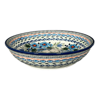 A picture of a Polish Pottery Zaklady 10" Shallow Serving Bowl (Julie's Garden) | Y1013A-ART165 as shown at PolishPotteryOutlet.com/products/shallow-10-serving-bowl-julies-garden-y1013a-art165