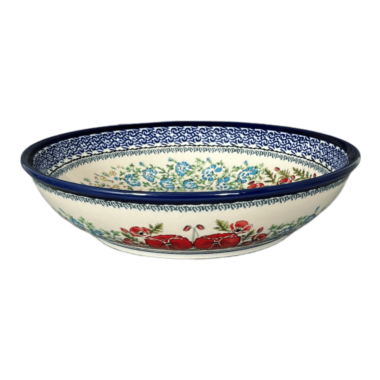 Bowl, Round, Shallow, 10" in "Floral Crescent" by Zaklady | Y1013A-ART237