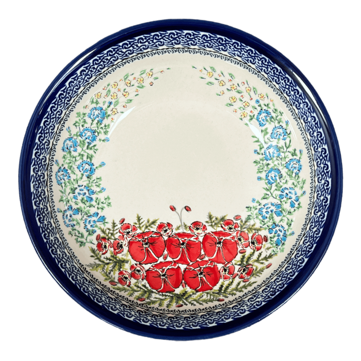 Bowl, Round, Shallow, 10" in "Floral Crescent" by Zaklady | Y1013A-ART237