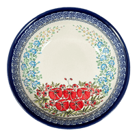 A picture of a Polish Pottery Zaklady 10" Shallow Serving Bowl (Floral Crescent) | Y1013A-ART237 as shown at PolishPotteryOutlet.com/products/shallow-10-serving-bowl-fields-of-flowers-y1013a-art237