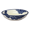 Polish Pottery Zaklady 10" Shallow Serving Bowl (Blue Floral Vines) | Y1013A-D1210A at PolishPotteryOutlet.com