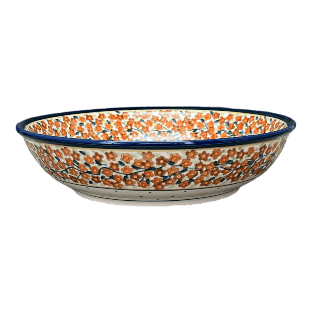 Bowl, Round, Shallow, 10" in "Orange Wreath" by Zaklady | Y1013A-DU52