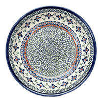 A picture of a Polish Pottery 10" Shallow Serving Bowl (Emerald Mosaic) | Y1013A-DU60 as shown at PolishPotteryOutlet.com/products/10-shallow-serving-bowl-emerald-mosaic-y1013a-du60