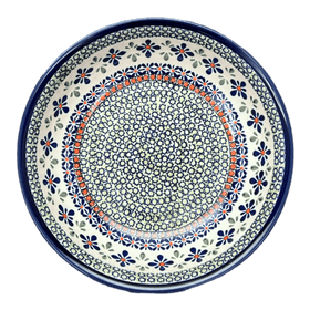 Polish Pottery Zaklady 10" Shallow Serving Bowl (Emerald Mosaic) | Y1013A-DU60 Additional Image at PolishPotteryOutlet.com