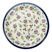 A picture of a Polish Pottery Zaklady Dinner Plate 10.75" (Mountain Flower) | Y1014-A1109A as shown at PolishPotteryOutlet.com/products/zaklady-dinner-plate-10-75-mistletoe-y1014-a1109a