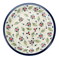 A picture of a Polish Pottery Plate, Round, Dinner, 10.75" Plate in "Mountain Flower" by Zaklady | Y1014-A1109A as shown at PolishPotteryOutlet.com/products/zaklady-dinner-plate-10-75-mistletoe-y1014-a1109a