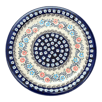 A picture of a Polish Pottery Zaklady Dinner Plate 10.75" (Climbing Aster) | Y1014-A1145A as shown at PolishPotteryOutlet.com/products/round-dinner-plate-10-75-climbing-aster-y1014-a1145a