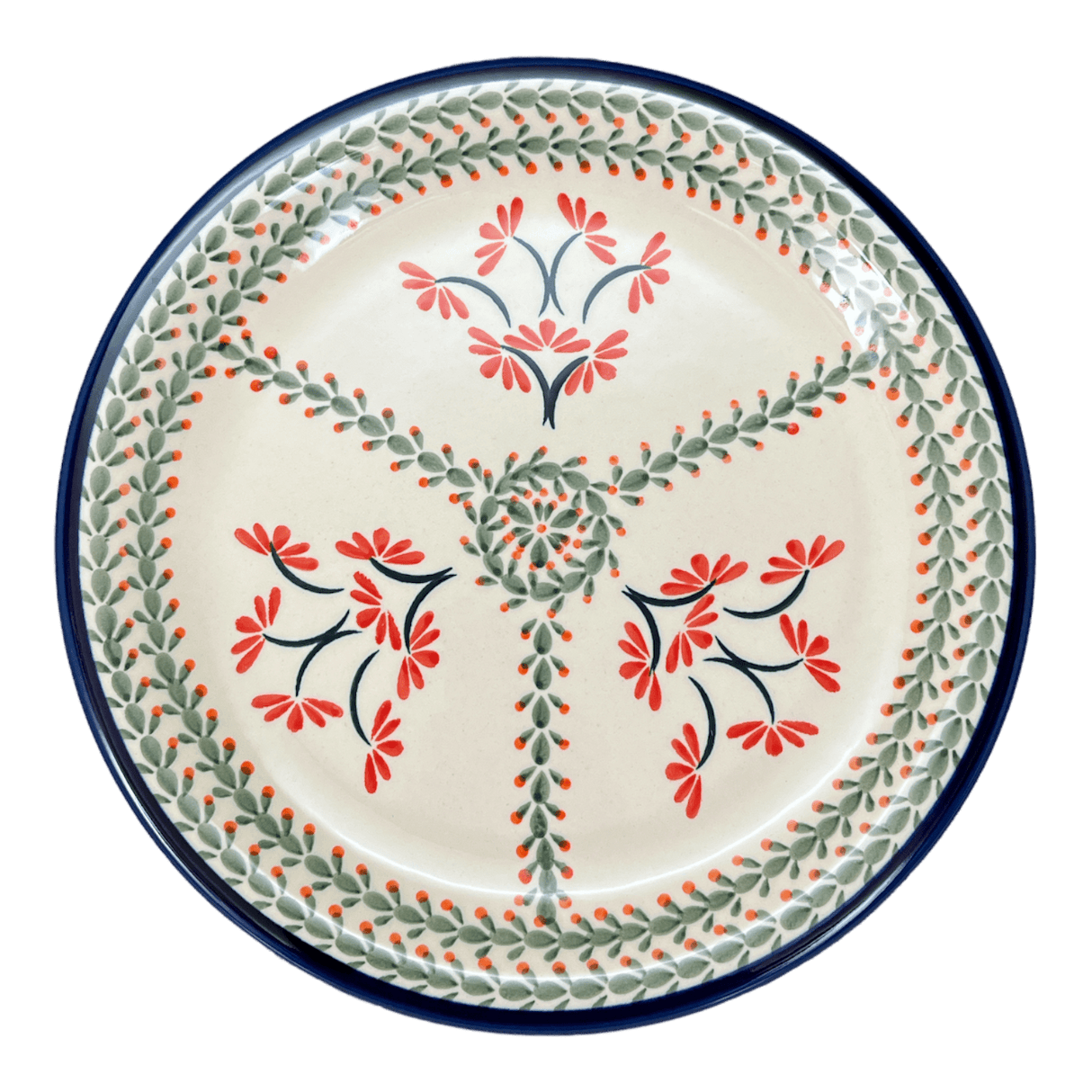 Plate, Round, Dinner, 10.75" Plate in "Scarlet Stitch" by Zaklady | Y1014-A1158A