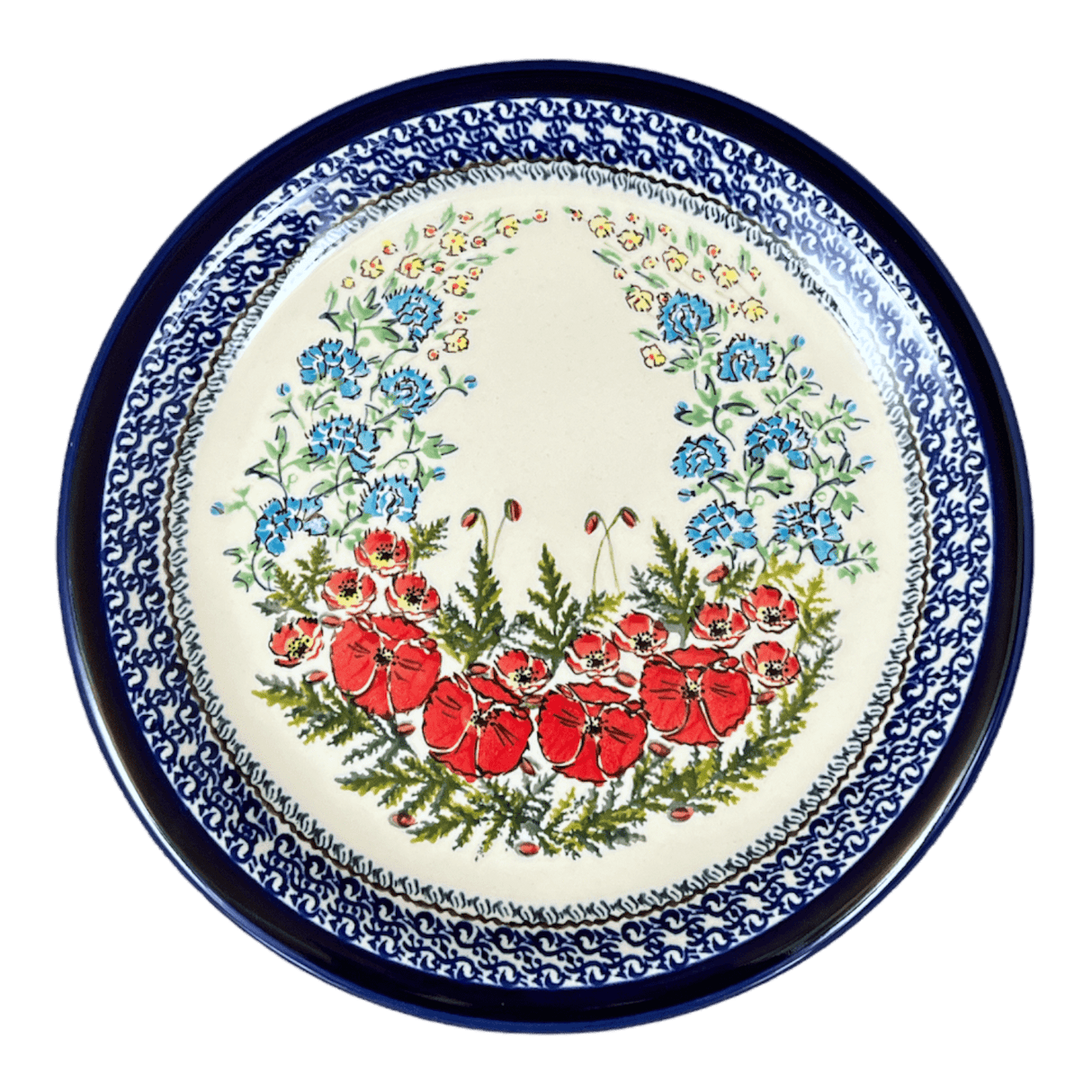 Plate, Round, Dinner, 10.75" Plate in "Floral Crescent" by Zaklady | Y1014-ART237