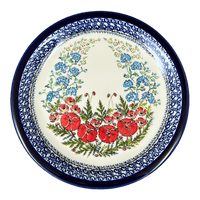 A picture of a Polish Pottery Zaklady Dinner Plate 10.75" (Floral Crescent) | Y1014-ART237 as shown at PolishPotteryOutlet.com/products/round-dinner-plate-10-75-fields-of-flowers-y1014-art237