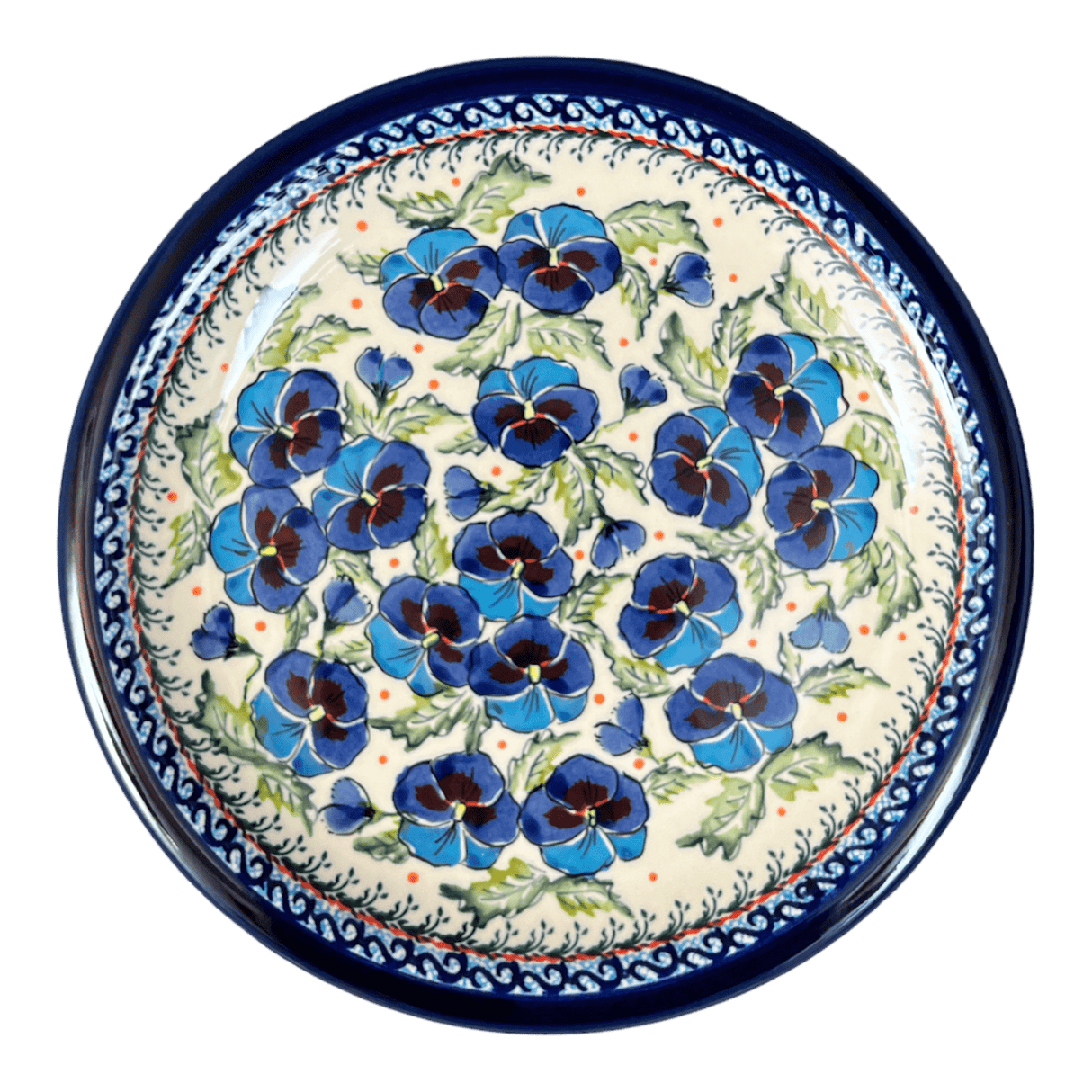 Plate, Round, Dinner, 10.75" Plate in "Pansies in Bloom" by Zaklady | Y1014-ART277