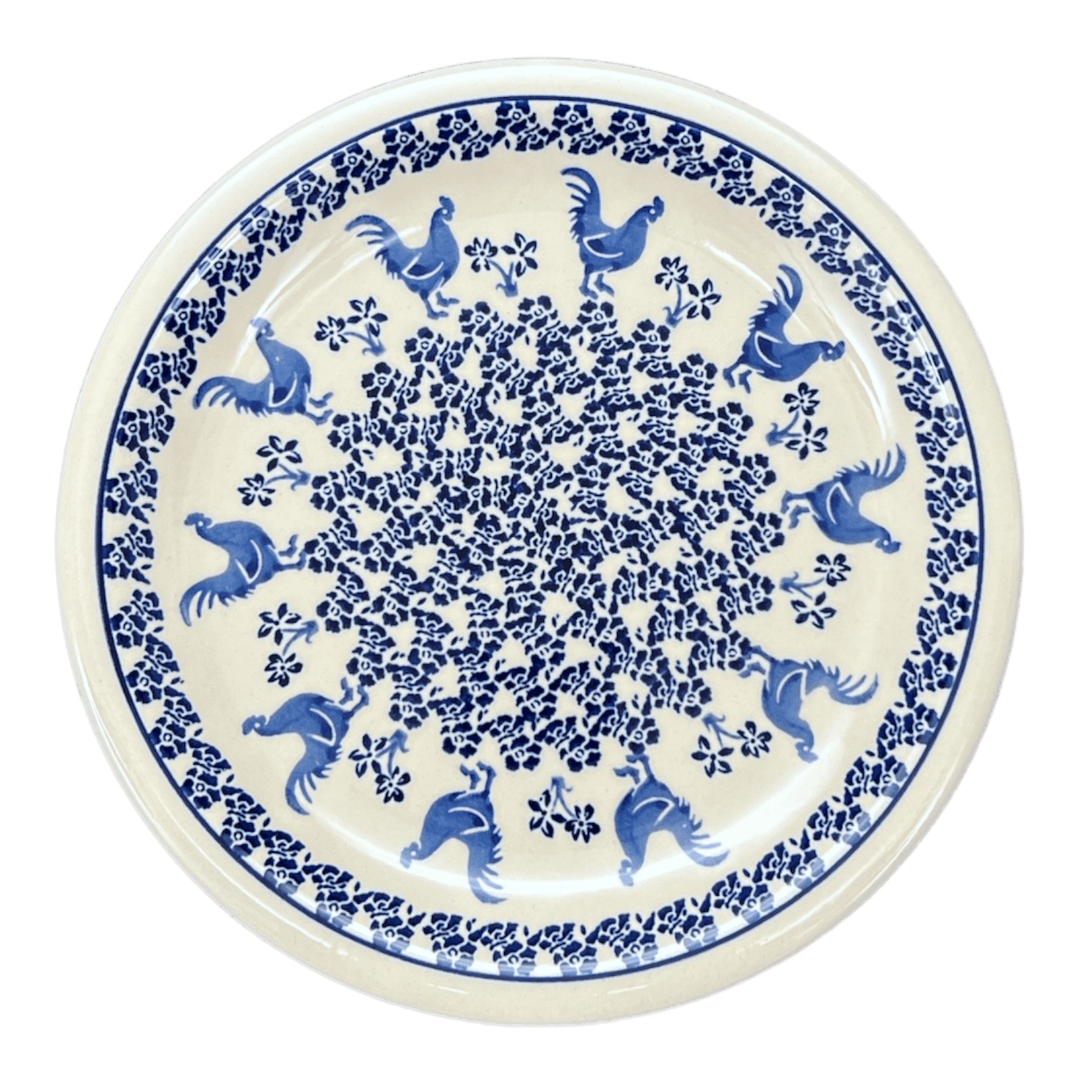 Plate, Round, Dinner, 10.75" Plate in "Rooster Blues" by Zaklady | Y1014-D1149