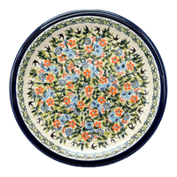 A picture of a Polish Pottery Zaklady Dinner Plate 10.75" (Floral Swallows) | Y1014-DU182 as shown at PolishPotteryOutlet.com/products/round-dinner-plate-10-75-du182-y1014-du182