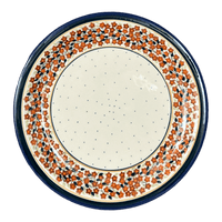 A picture of a Polish Pottery Zaklady Dinner Plate 10.75" (Orange Wreath) | Y1014-DU52 as shown at PolishPotteryOutlet.com/products/round-dinner-plate-10-75-du52-y1014-du52