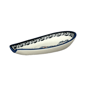 Polish Pottery Zaklady 5" Spoon Rest (Mesa Verde Midnight) | Y1015-A1159A Additional Image at PolishPotteryOutlet.com