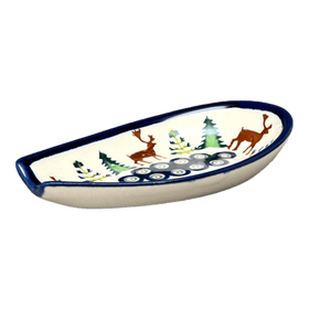 Polish Pottery Zaklady 5" Spoon Rest (Evergreen Moose) | Y1015-A992A Additional Image at PolishPotteryOutlet.com