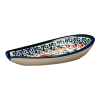 A picture of a Polish Pottery Zaklady 5" Spoon Rest (Cosmic Cosmos) | Y1015-ART326 as shown at PolishPotteryOutlet.com/products/5-spoon-rest-cosmic-cosmos-y1015-art326