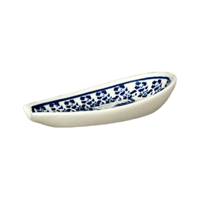 Polish Pottery Zaklady 5" Spoon Rest (Rooster Blues) | Y1015-D1149 Additional Image at PolishPotteryOutlet.com