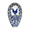 Polish Pottery 5" Spoon Rest (Rooster Blues) | Y1015-D1149 at PolishPotteryOutlet.com