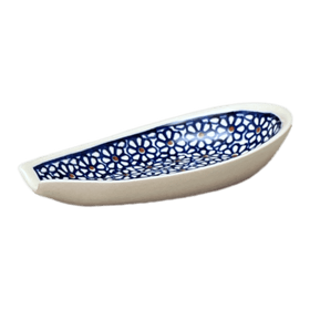 Polish Pottery Zaklady 5" Spoon Rest (Ditsy Daisies) | Y1015-D120 Additional Image at PolishPotteryOutlet.com
