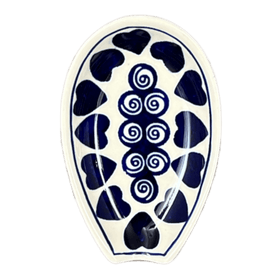 Polish Pottery 5" Spoon Rest (Swirling Hearts) | Y1015-D467 Additional Image at PolishPotteryOutlet.com