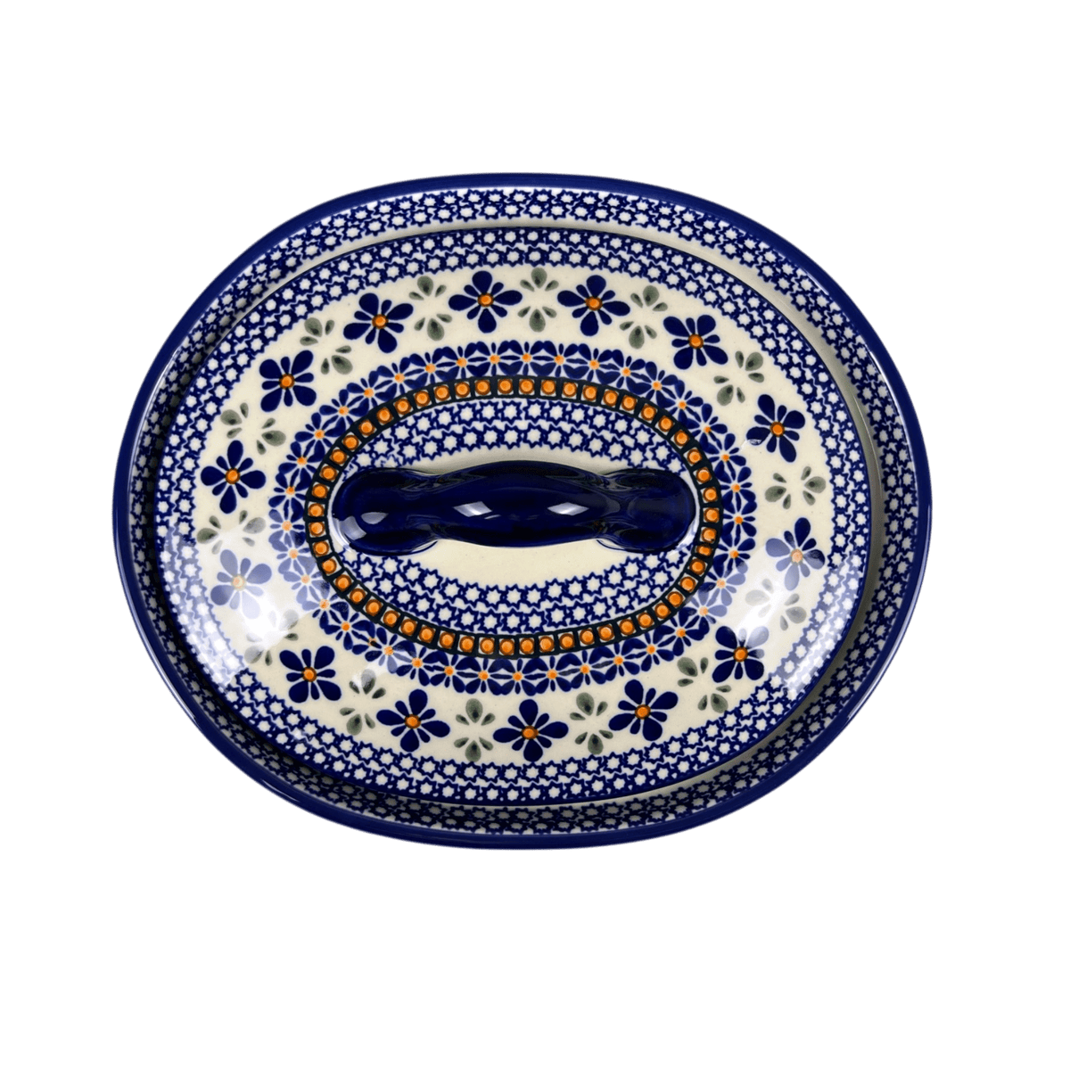 Baker, Covered, 10" x 8.5" in "Blue Mosaic Flower" by Zaklady | Y1156S-A221A