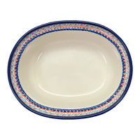 A picture of a Polish Pottery Zaklady 12.5" x 10" Large Covered Baker (Lilac Garden) | Y1158-DU155 as shown at PolishPotteryOutlet.com/products/roasting-pan-w-lid-du155-y1158-du155