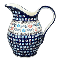 A picture of a Polish Pottery Zaklady 1.7 Liter Fancy Pitcher (Climbing Aster) | Y1160-A1145A as shown at PolishPotteryOutlet.com/products/1-7-liter-fancy-pitcher-climbing-aster-y1160-a1145a