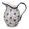 Polish Pottery Zaklady 1.7 Liter Fancy Pitcher (Swirling Flowers) | Y1160-A1197A at PolishPotteryOutlet.com
