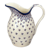 Polish Pottery 1.7 Liter Fancy Pitcher (Falling Blue Daisies) | Y1160-A882A at PolishPotteryOutlet.com