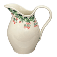 A picture of a Polish Pottery Zaklady 1.7 Liter Fancy Pitcher (Raspberry Delight) | Y1160-D1170 as shown at PolishPotteryOutlet.com/products/1-7-liter-fancy-pitcher-raspberry-delight-y1160-d1170