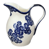 Polish Pottery Zaklady 1.7 Liter Fancy Pitcher (Blue Floral Vines) | Y1160-D1210A at PolishPotteryOutlet.com
