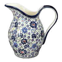A picture of a Polish Pottery 1.7 Liter Fancy Pitcher (Floral Explosion) | Y1160-DU126 as shown at PolishPotteryOutlet.com/products/1-7-liter-fancy-pitcher-du126-y1160-du126