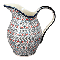 A picture of a Polish Pottery Zaklady 1.7 Liter Fancy Pitcher (Beaded Turquoise) | Y1160-DU203 as shown at PolishPotteryOutlet.com/products/1-7l-pitcher-beaded-turquoise-y1160-du203