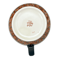 A picture of a Polish Pottery Zaklady 1.7 Liter Fancy Pitcher (Orange Wreath) | Y1160-DU52 as shown at PolishPotteryOutlet.com/products/1-7-liter-fancy-pitcher-orange-wreath-y1160-du52