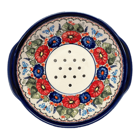 Polish Pottery 10" Colander (Butterfly Bouquet) | Y1183A-ART149 Additional Image at PolishPotteryOutlet.com