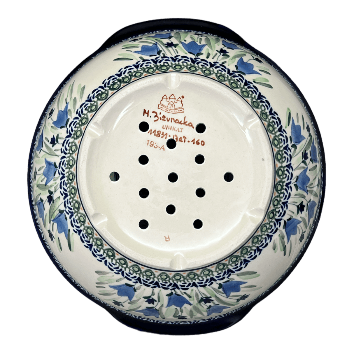 Colander, 10" in "Blue Tulips" by Zaklady | Y1183A-ART160