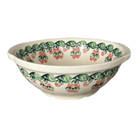 A picture of a Polish Pottery Zaklady 10" Colander (Raspberry Delight) | Y1183A-D1170 as shown at PolishPotteryOutlet.com/products/10-colander-raspberry-delight-y1183a-d1170