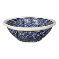 A picture of a Polish Pottery Zaklady 10" Colander (Ditsy Daisies) | Y1183A-D120 as shown at PolishPotteryOutlet.com/products/colander-daisy-dot-y1183a-d120