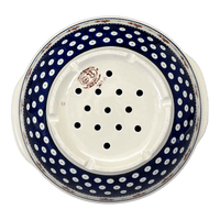 A picture of a Polish Pottery Zaklady 10" Colander (Persimmon Dot) | Y1183A-D479 as shown at PolishPotteryOutlet.com/products/10-colander-persimmon-dot-y1183a-d479