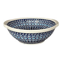 A picture of a Polish Pottery Zaklady 10" Colander (Mosaic Blues) | Y1183A-D910 as shown at PolishPotteryOutlet.com/products/colander-mosaic-blues-y1183a-d910