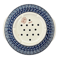 A picture of a Polish Pottery Zaklady 10" Colander (Mosaic Blues) | Y1183A-D910 as shown at PolishPotteryOutlet.com/products/colander-mosaic-blues-y1183a-d910