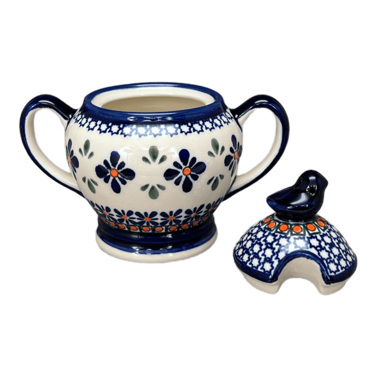 Bowl, Bird, Sugar Bowl, 11 oz in "Blue Mosaic Flower" by Zaklady | Y1234-A221A