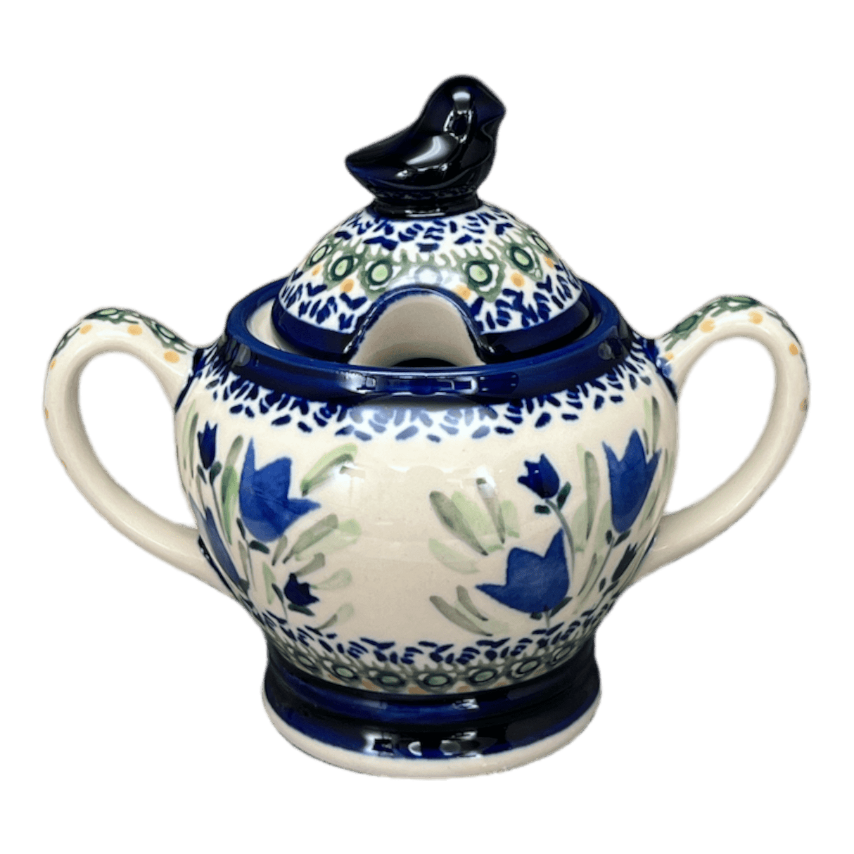 Bowl, Bird, Sugar Bowl, 11 oz in "Blue Tulips" by Zaklady | Y1234-ART160