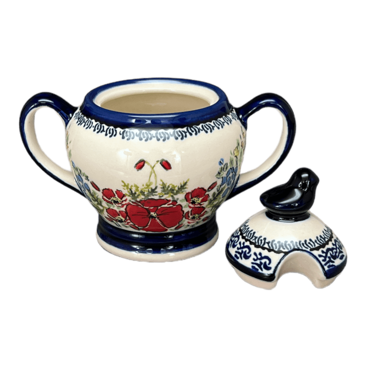 Bowl, Bird, Sugar Bowl, 11 oz in "Floral Crescent" by Zaklady | Y1234-ART237