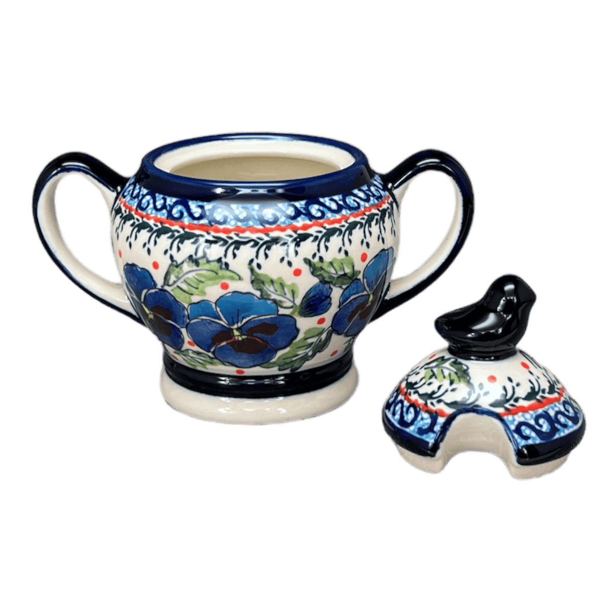 Bowl, Bird, Sugar Bowl, 11 oz in "Pansies in Bloom" by Zaklady | Y1234-ART277