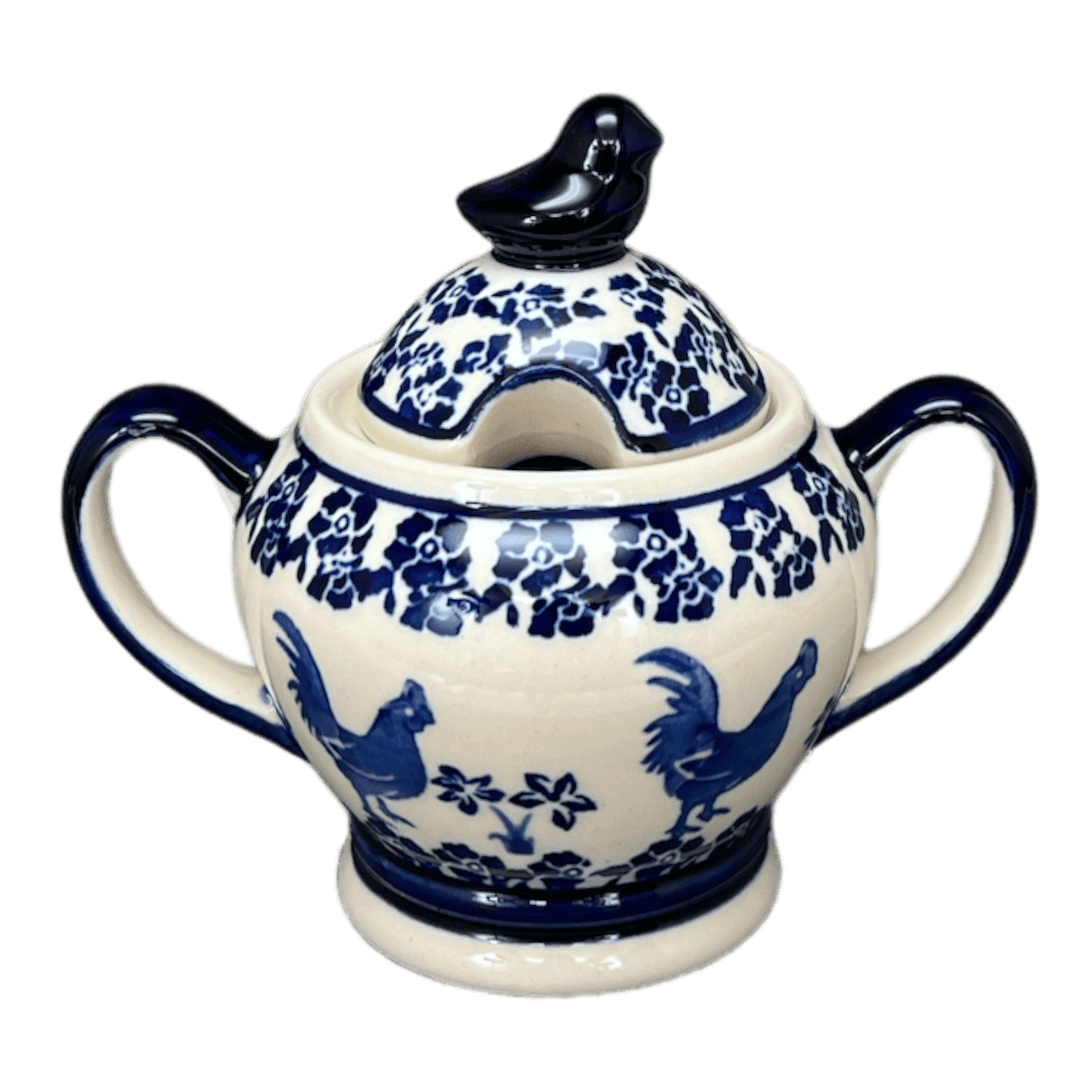 Bowl, Bird, Sugar Bowl, 11 oz in "Rooster Blues" by Zaklady | Y1234-D1149