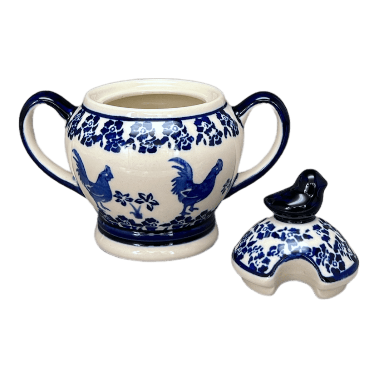 Bowl, Bird, Sugar Bowl, 11 oz in "Rooster Blues" by Zaklady | Y1234-D1149