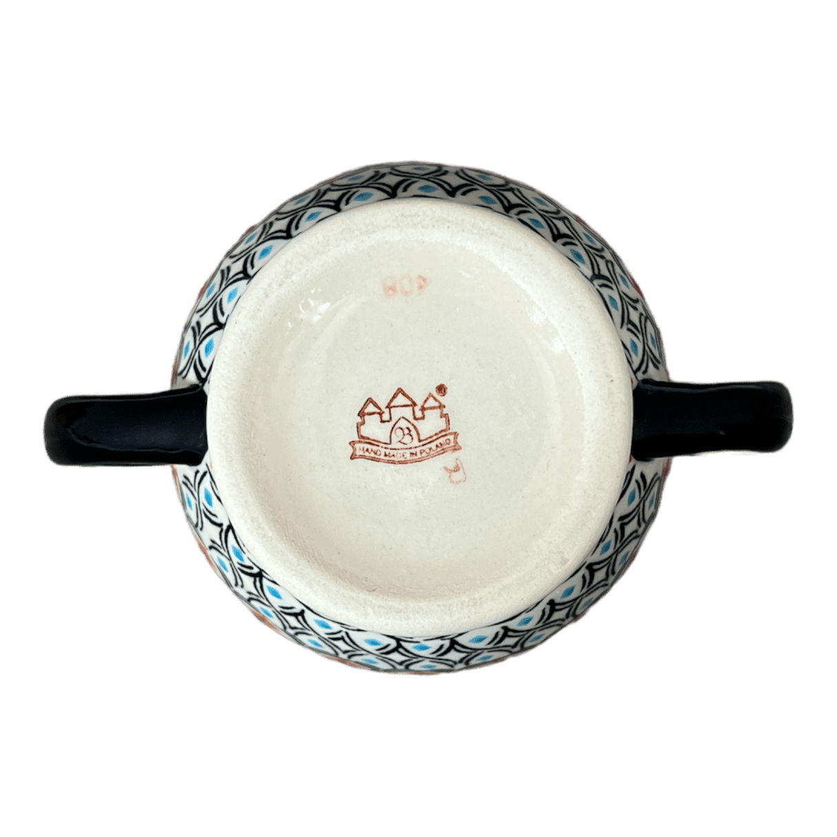 Bowl, Bird, Sugar Bowl, 11 oz in "Beaded Turquoise" by Zaklady | Y1234-DU203